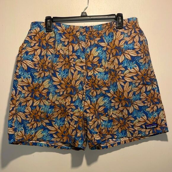 Patagonia- Men's Baggies Swimming Board Shorts Hevea Leaves Print- Size XL - Picture 1 of 10